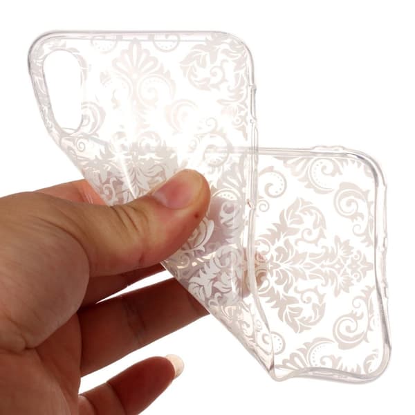 iPhone X-mønster IMD blødt TPU etui - diamandtmønster White