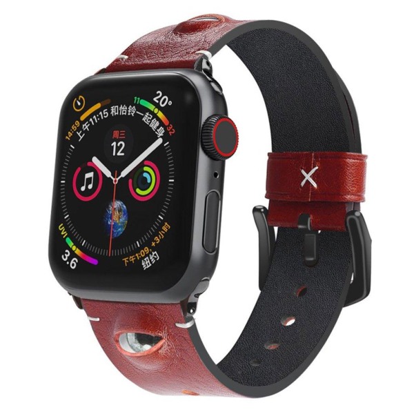 Apple Watch Series 5 / 4 40mm stylish ægte læder rem - rød Red