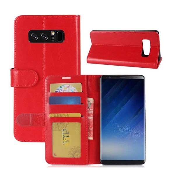 Samsung Galaxy Note 8 tyylikäs nahkakotelo - Punainen Red