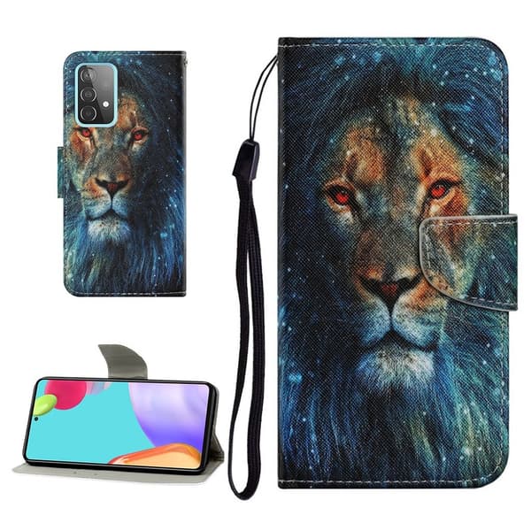 Wonderland Samsung Galaxy A52 5G Flip etui - Løve Multicolor