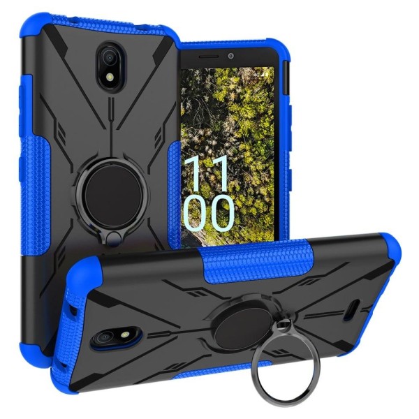Kickstand-cover med magnetisk plade til Nokia C100 - Blå Blue