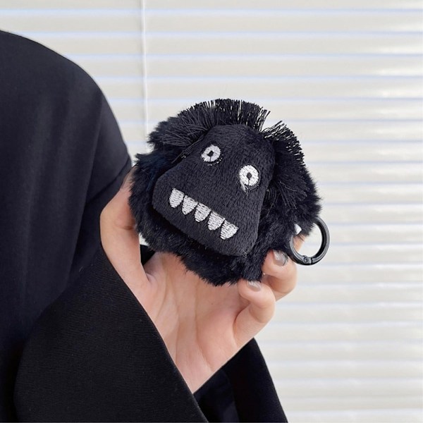 AirPods 3 sødt monster-fluff-etui med krog Black