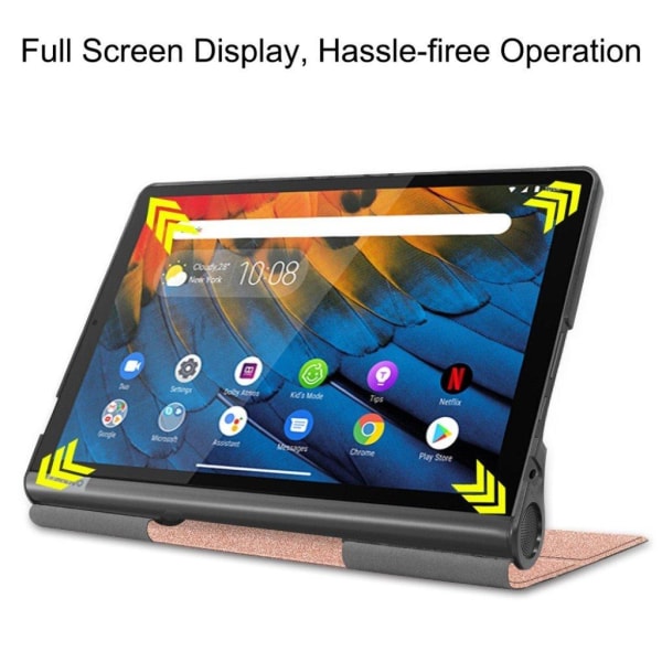 Lenovo Yoga Smart Tab 10.1 kestävä nahkainen kotelo - Ruusukulta Pink