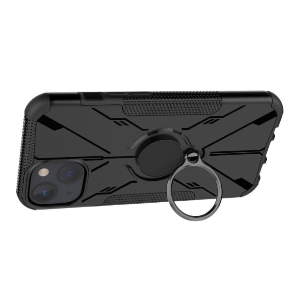 Kickstand-skydd med magnetisk platta för iPhone 13 - Svart Svart