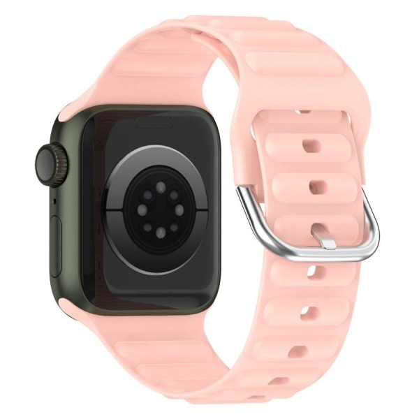 Apple Watch Series 8 (41mm) wave grain style silicone watch stra Pink