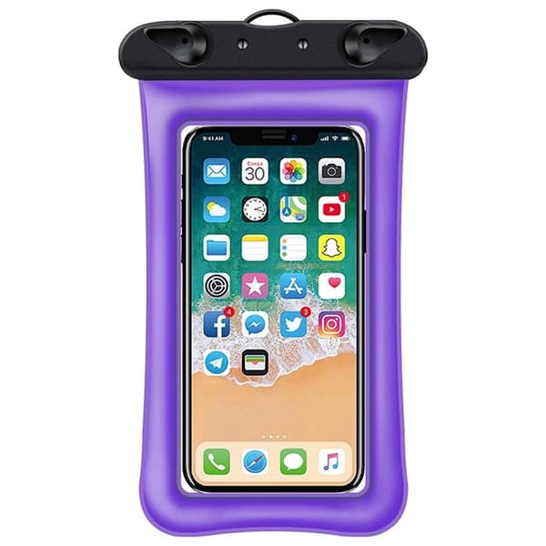 Universal waterproof pouch for smartphone with lanyard - Purple Purple