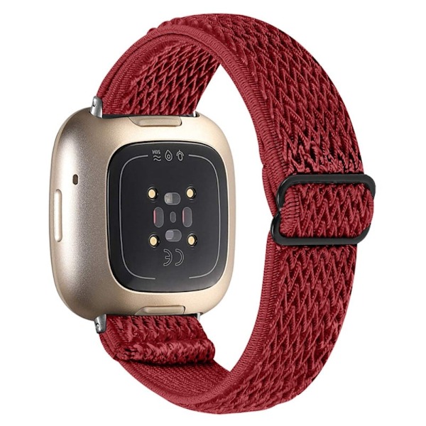 Fitbit Sense / Versa 3 elastisk urrem med justerbart spænde - Rød Red