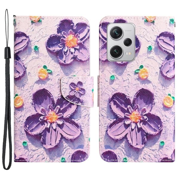Wonderland Xiaomi Poco X5 Pro / Redmi Note 12 Pro / 12 Pro Speed Flip Etui - Lilla Blomst Purple