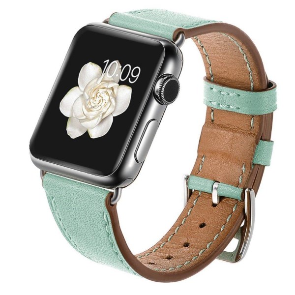 Apple Watch Series 5 40mm genuine leather coated watch band - Gr Grön