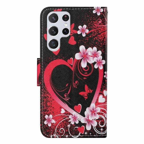 Wonderland Samsung Galaxy S23 Ultra Flip Etui - Rød Hjerte Red