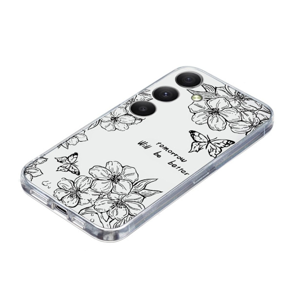 Vibe Samsung Galaxy S24 deksel - Sommerfuglblomst Black