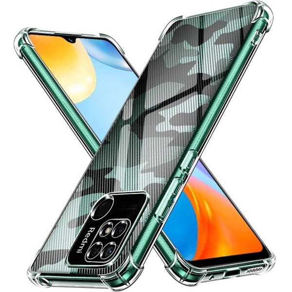 RZANTS halvgenomskinligt fodral med coolt tryck och hörnskydd för Xiaomi Redmi 10C Transparent
