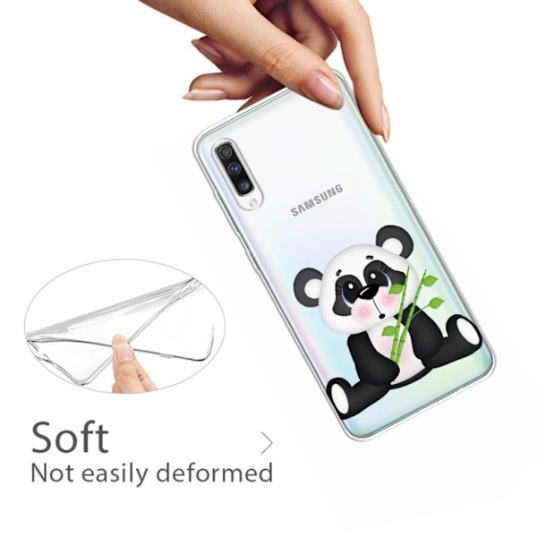 Deco Samsung Galaxy A70 deksel - Panda som holder bambus Multicolor