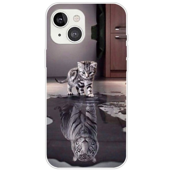 Deco iPhone 14 Plus case - Cat Silver grey