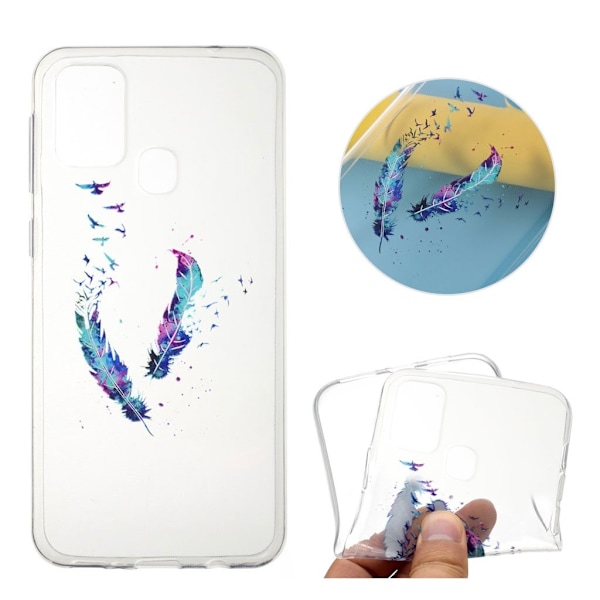 Deco Samsung Galaxy M31 Etui - Fjer Blue