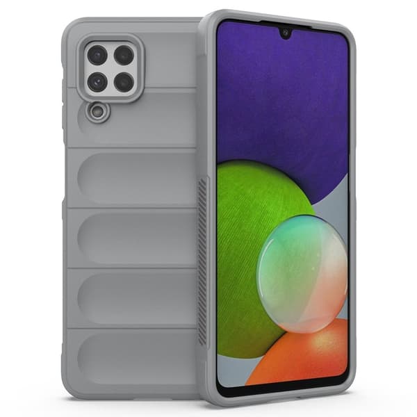 Mjukt greppformat Samsung Galaxy A22 4G skal - Silver/Grå Silvergrå