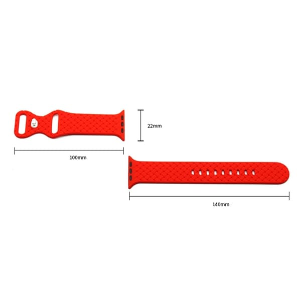 Apple Watch Series 8 (41mm) klockarmband i silikon med vävd textur - Orange Orange