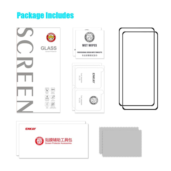 2pcs HAT PRINCE 0.26mm glass screen protector for Samsung Galaxy A54 Transparent