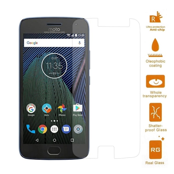 Motorola Moto G5 Plus 0.3mm Karkaistu Lasi Näytönsuoja (Kaari Reunoilla) Transparent