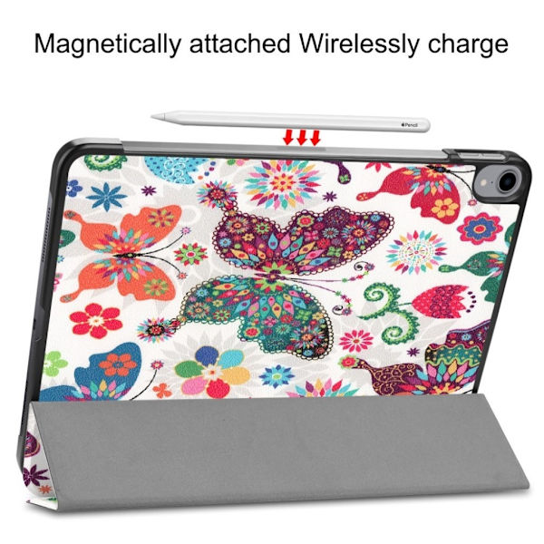 iPad Pro 11" (2018) mønstered læder flip etui - Farverig Sommerfugl Multicolor