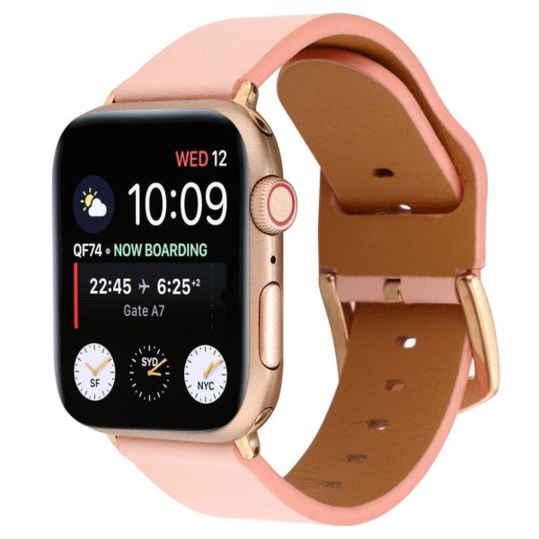 Apple Watch Series 4 44mm aitoa nahkaa oleva ranneke - Pinkki Pink