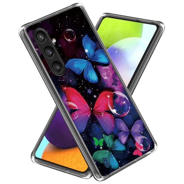 Deco Samsung Galaxy S24 Plus cover - Farverige Sommerfugle Purple