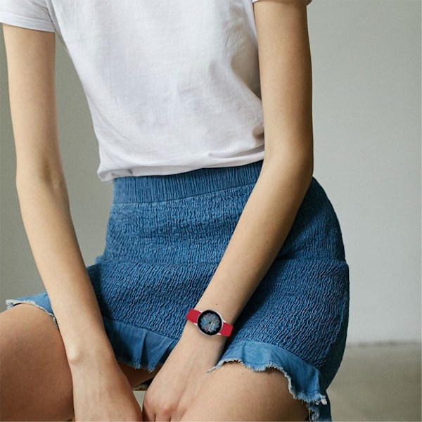 Garmin Vivoactive 4 elegant urrem i okselæder - Rød Red