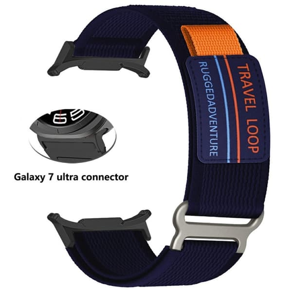 Samsung Galaxy Watch Ultra 47mm Klockarmband Justerbart Nylonarmband med ögla - Midnattsblå Blå