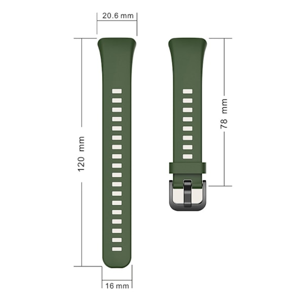 Huawei Band 6 klockarmband i silikon med genomskinligt hölje - Svartaktig Grön Grön
