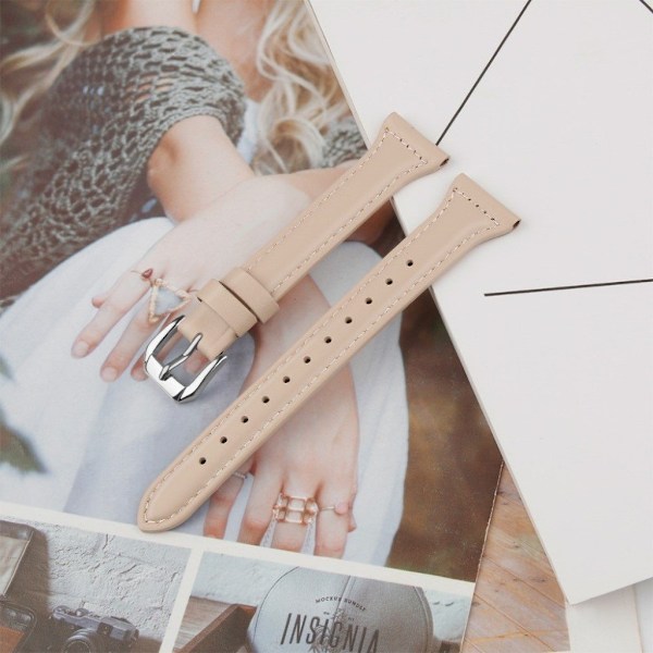 Fitbit Versa 3 T-Shape äkta läder klockarmband - Beige Beige