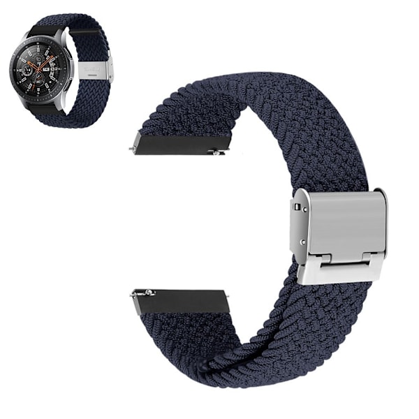 20 mm universellt elastiskt klockarmband i nylon - Midnattsblå Blå