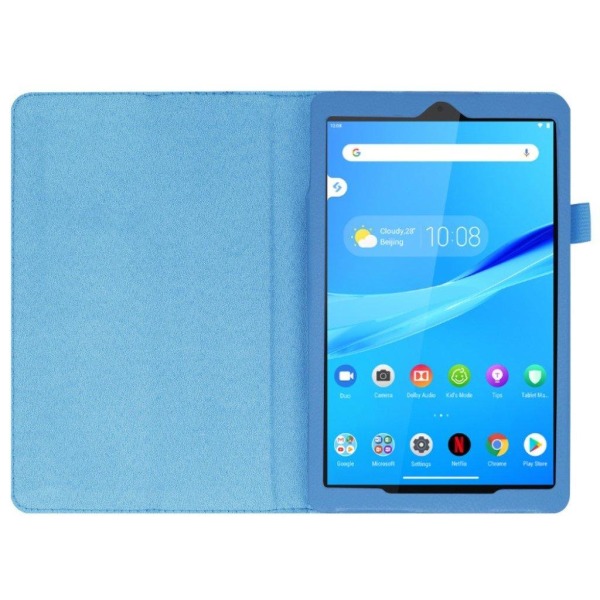 Lenovo Tab M8 flipomslag i litchi-læder - Babyblå Blue