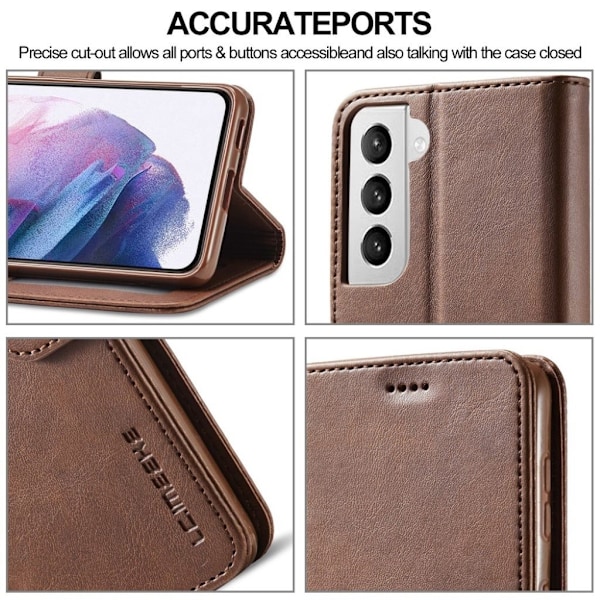 LC.IMEEKE Samsung Galaxy S21 flip etui - kaffe Brown
