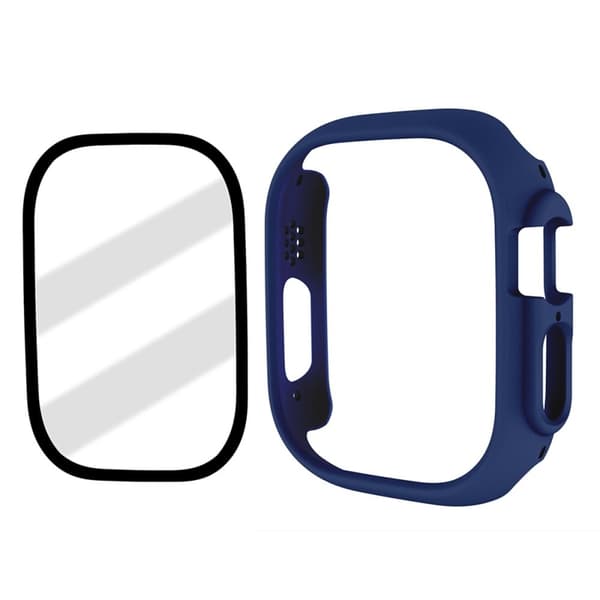 Apple Watch Ultra-skydd med skärmskydd av härdat glas - Mörkblå Blå