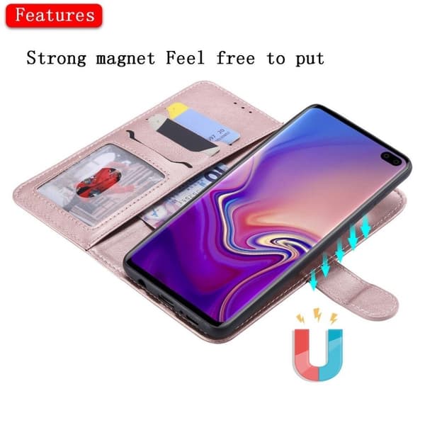 Samsung Galaxy s10 Plus Skinnetui Med Avtagbar Stropp - Rosa Pink