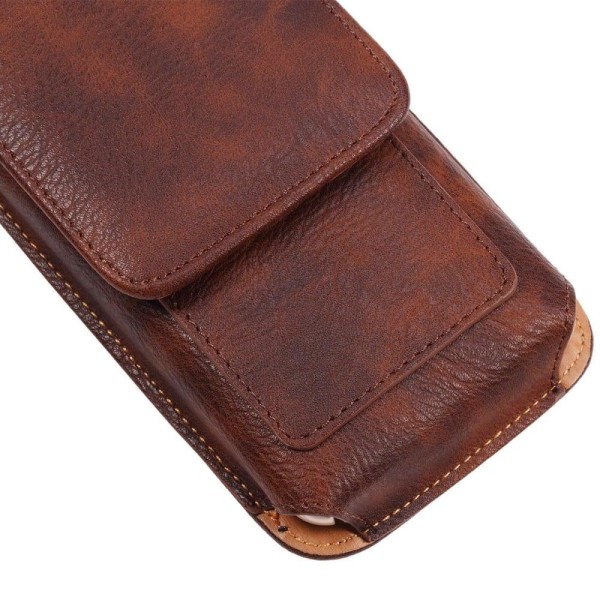 Universal leather waist bag with card slot - Brown Size: XXL Brun