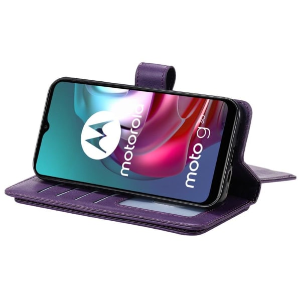 Motorola Moto G30 / Motorola Moto G10 fodral med 10 fickor - Lila Lila