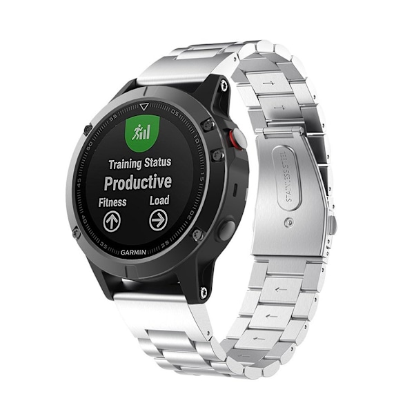 Garmin Fenix 5 Erstatninsgrem i rustfri stål - Sølv farvet Silver grey
