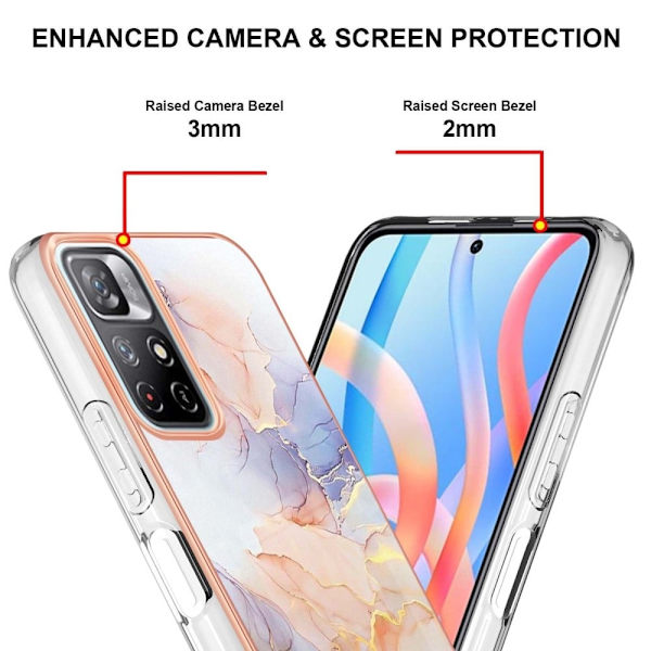 Marble Xiaomi Redmi Note 11T 5G Etui - Milky Way Marmor White Multicolor