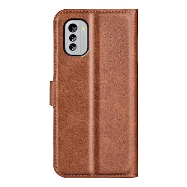 Læderetui med Pung til Nokia G60 - Lysebrun Brown