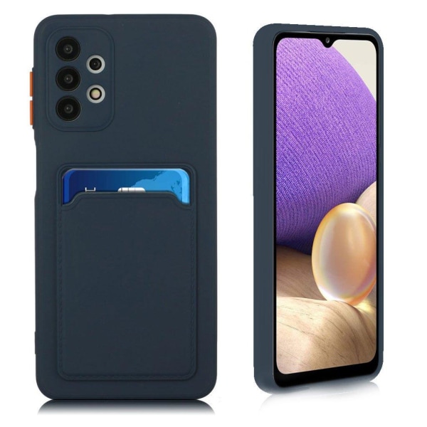 Card Holder Cover til Samsung Galaxy A32 - Mørkeblå Blue