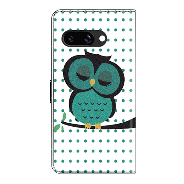 Wonderland Google Pixel 9a flip-etui - Sovende Ugle Green