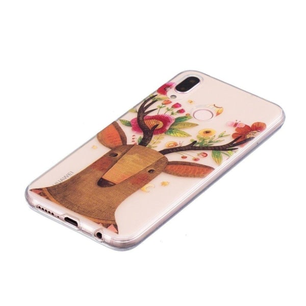 Huawei P20 Lite pattern printing case - Deer with Flowers Multicolor