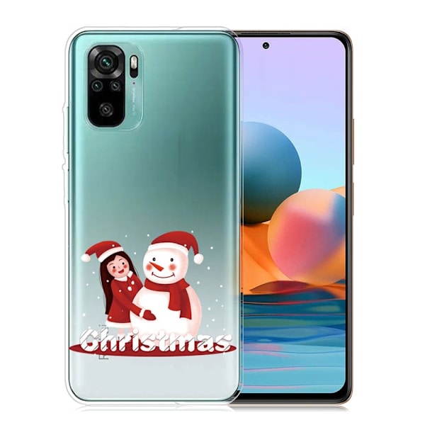Juleetui til Xiaomi Redmi Note 10S / Redmi Note 10 - Byg En Snemand Multicolor