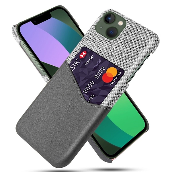 Bofink iPhone 14 Plus skal med korthållare - Silver/Grå Silvergrå