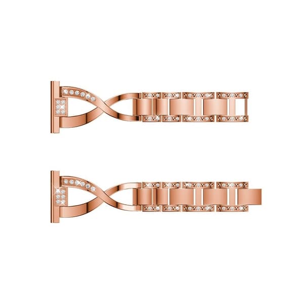 20mm Amazfit X-Formet Rhinsten Urrem - Rødguld Pink