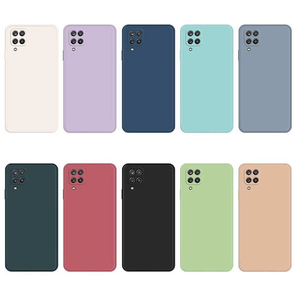 Avfasat gummerat droppskydd för Samsung Galaxy A12 5G - Cyan Grön