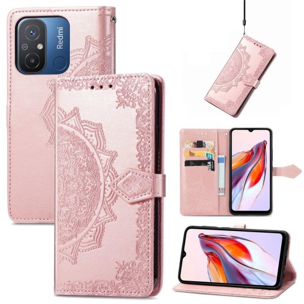 Mandala Xiaomi Redmi 12C / 11a Flip Fodral - Roséguld Rosa