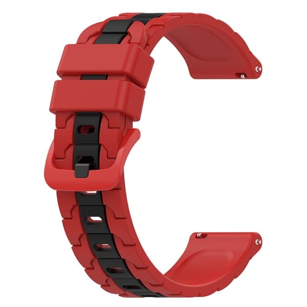 Samsung Gear S2 Classic / Active 2 / Watch (42mm) kaksivärinen silikoninen ranneke - Punainen / Musta Red