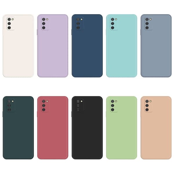 Avfasat gummerat droppskydd för Samsung Galaxy A03s - Beige Brun